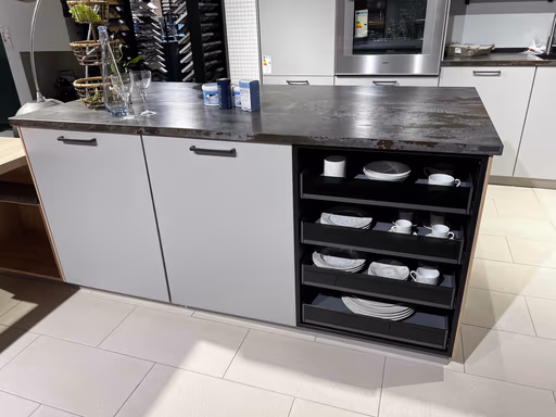 Nobilia Touch Inselküche Steingrau